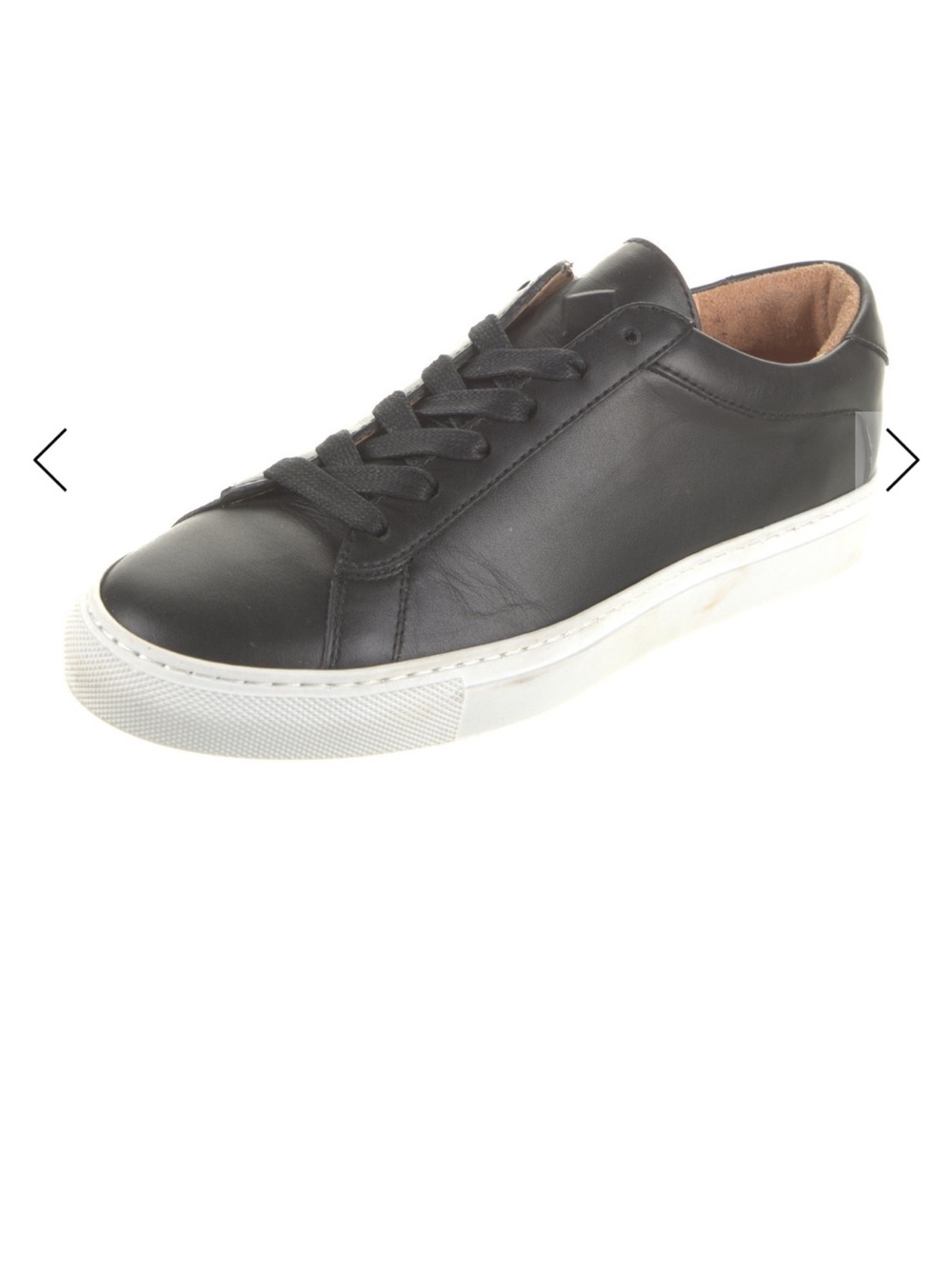 KOIO Black Leather Low-Top Women's Sneaker with White Sole